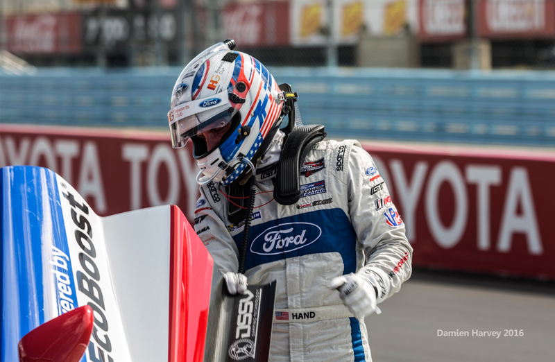 Joey Hand, driver of the No. 66 Ford GT, which came in second place.